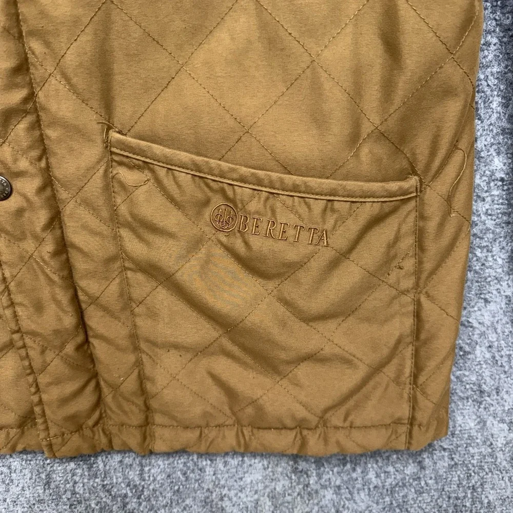 Beretta quilted zip & button up light field jacket Mens Large w/ loose stitching